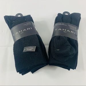 Lot of Two 5 Pair Tahari Black Crew Socks Sz 6-12